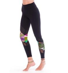 Womens Perforated Diagonal Long Supplex Leggings