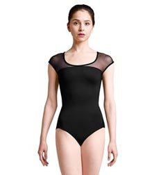 Womens Braided Back Mesh Cap Sleeve Dance Leotard