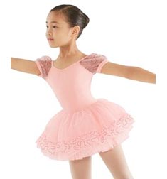 Childs Sequin Ruffle Hem Layered Tutu Skirt