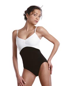 Women Two Tone Low Scoop Back Camisole Leotard