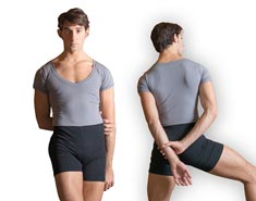 Mens Short Sleeve Dance Unitard with Shorts