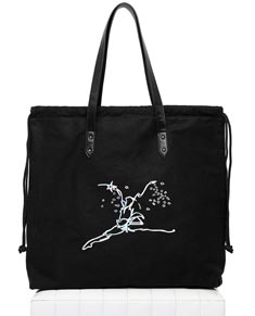 Drawstring bag with holographic print